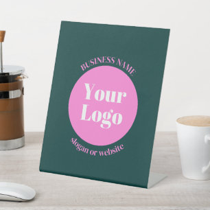 Expositor En L Su logotipo comercial y su texto editable Rosa y