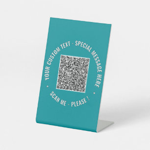 Expositor En L Su Personalizado de código QR Texto y colores Rótu