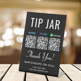 Expositor En L Sugerencia Jar Venmo Paypal Cashapp QR Códigos Neg