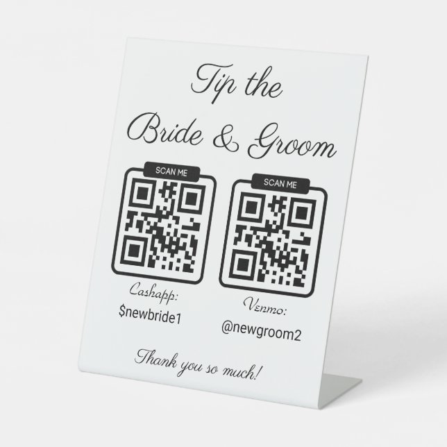Expositor En L Sugerencia para el Rótulo de Boda de código QR de  (Anverso)