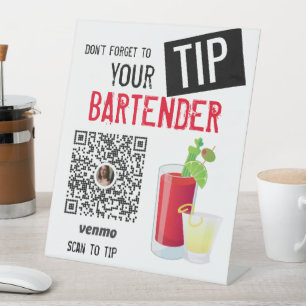 Expositor En L Sugerencia para el Rótulo de Venmo de Bartender de