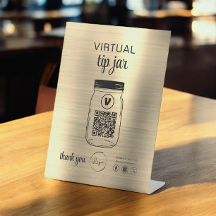 Expositor En L Sugerencia virtual Gold Jar QR Code Logo Blanco