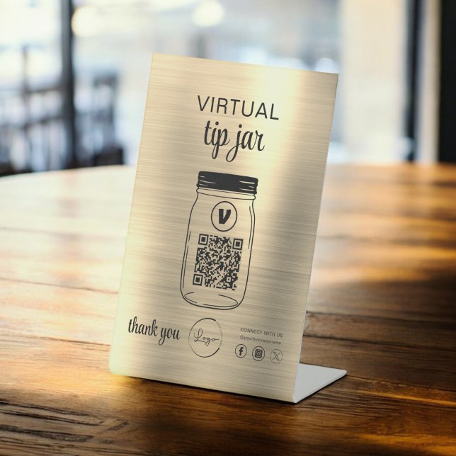 Expositor En L Sugerencia virtual Gold Jar QR Code Logo Blanco (Subido por el creador)