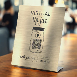 Expositor En L Sugerencia virtual Gold Jar QR Code Logo Blanco