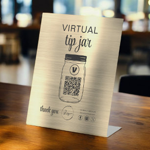 Expositor En L Sugerencia virtual Gold Jar QR Code Logo Blanco