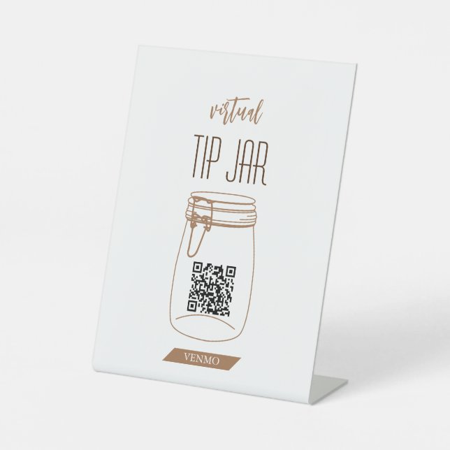 Expositor En L Sugerencia virtual Jar QR Código Rótulo de coma (Anverso)