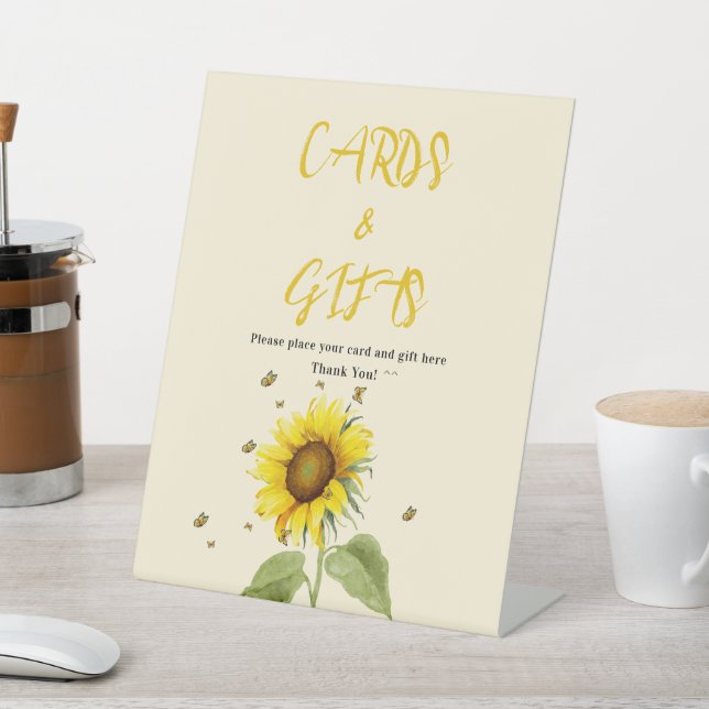 Expositor En L Sunflower acuarela con Baby Shower de mariposas (In Situ)