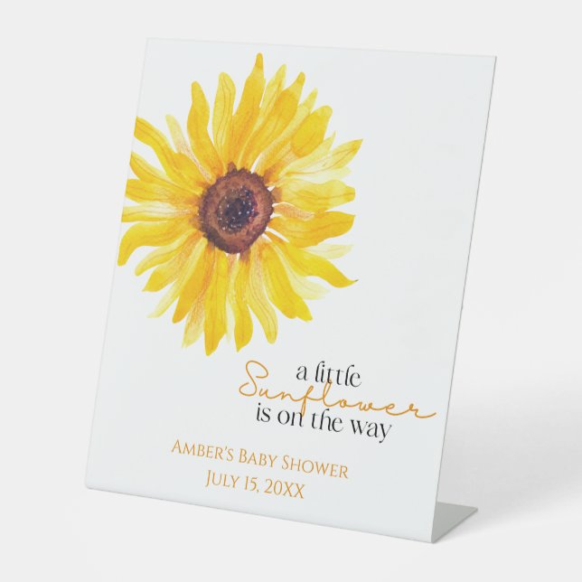 Expositor En L Sunflower Baby Shower Pedestal Sign (Anverso)