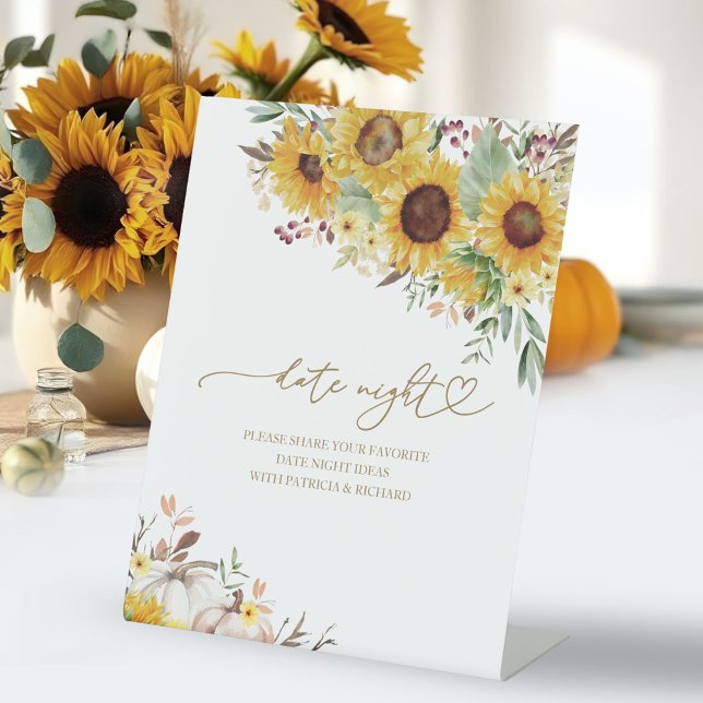 Expositor En L Sunflower Fall Bridal Shower Date Night Jar Rótulo (Subido por el creador)