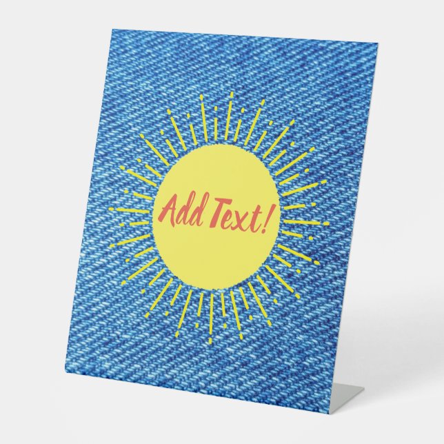 Expositor En L Sunshine Denim Print Baby Shower Personalizado (Anverso)