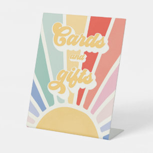 Expositor En L Sunshine primer cumpleaños barato tarjetas arcoiri