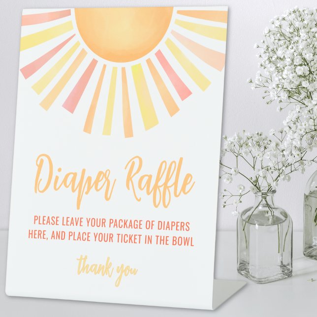 Expositor En L Sunshine Sun Baby Shower Diaper Raffle (Sunshine Sun Baby Shower Diaper Raffle Pedestal Sign)
