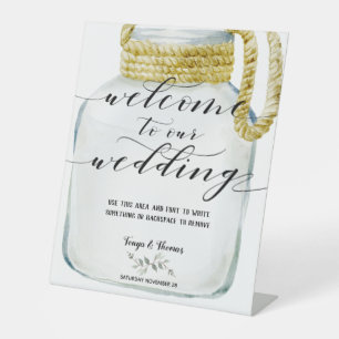 Expositor En L Swash Font Calligraphy Glass Wish Jar Boda