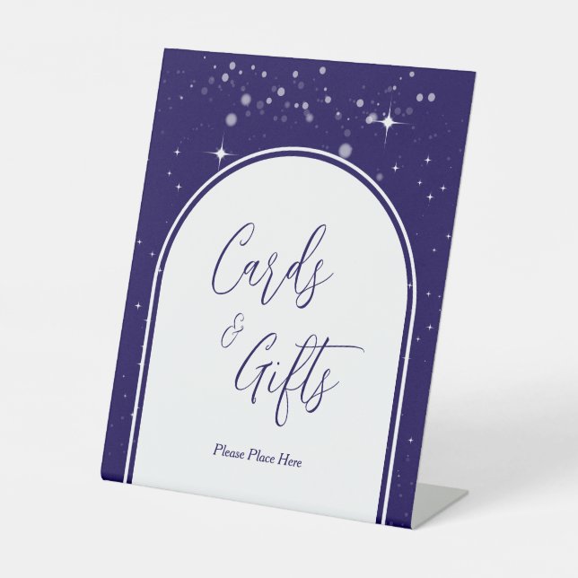 Expositor En L Sweet 16 Birthday Navy Blue Cards and Gifts (Anverso)