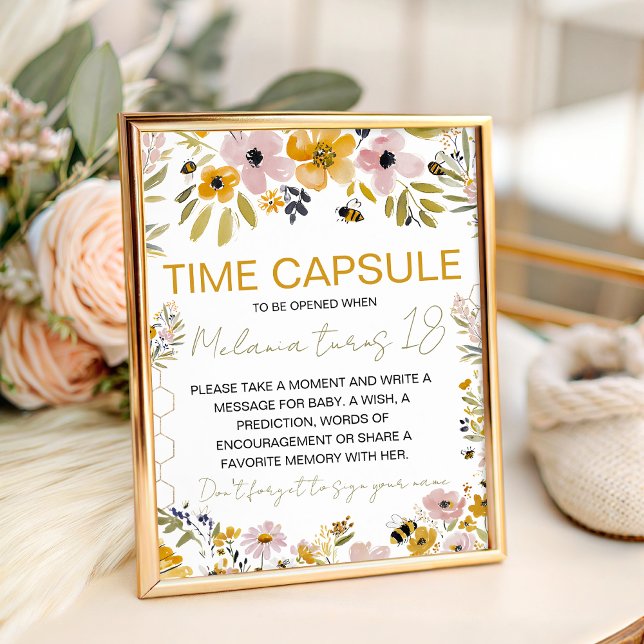 Expositor En L Sweet Bee One Time Capsule Table Sign (Subido por el creador)