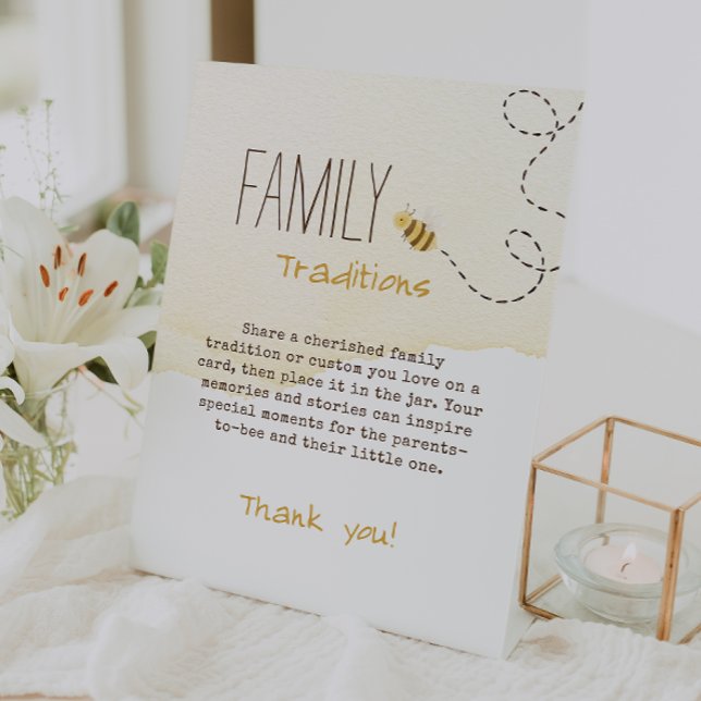 Expositor En L Sweet Bumble Bee Baby Shower Family Traditions (Subido por el creador)