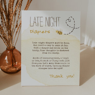 Expositor En L Sweet Bumbleb Bee Baby Shower Tarde Noche Diapers