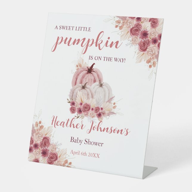 Expositor En L Sweet Little Pumpkin Autumn Baby Shower (Anverso)