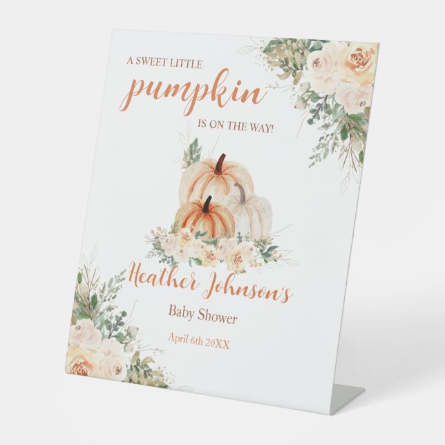 Expositor En L Sweet Little Pumpkin Autumn Baby Shower (Anverso)