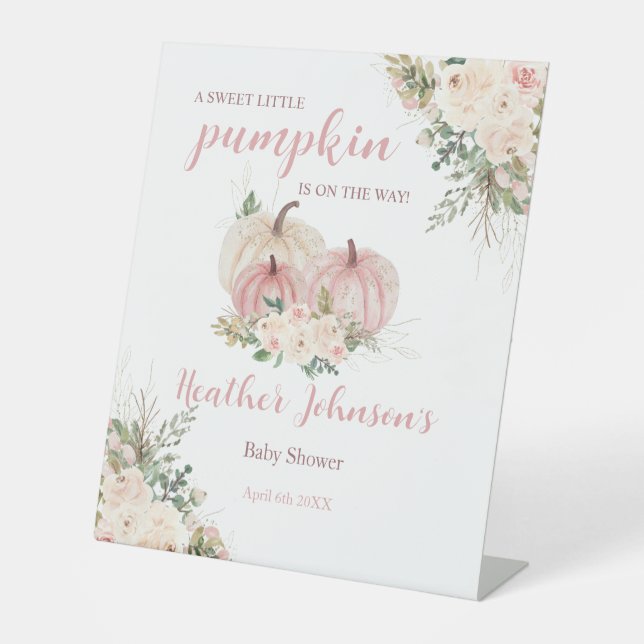 Expositor En L Sweet Little Pumpkin Autumn Baby Shower (Anverso)