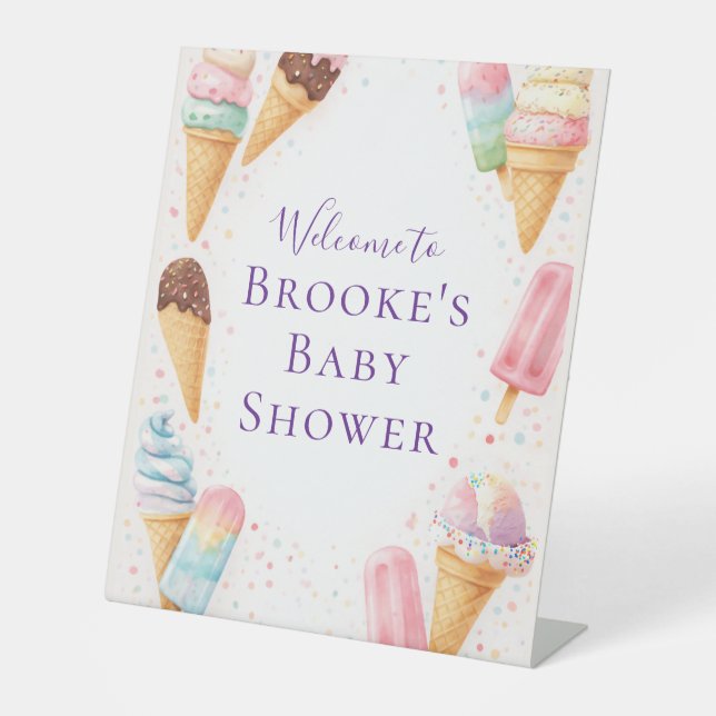 Expositor En L Sweet Treat Ice Cream Sprinkle Baby Shower Table (Anverso)