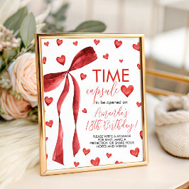 Expositor En L Sweetheart 1st Birthday Time Capsule Sign