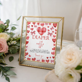 Expositor En L Sweetheart Diaper Raffle Sign for Baby Shower