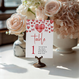 Expositor En L Sweetheart Table Number Sign with Guest Names