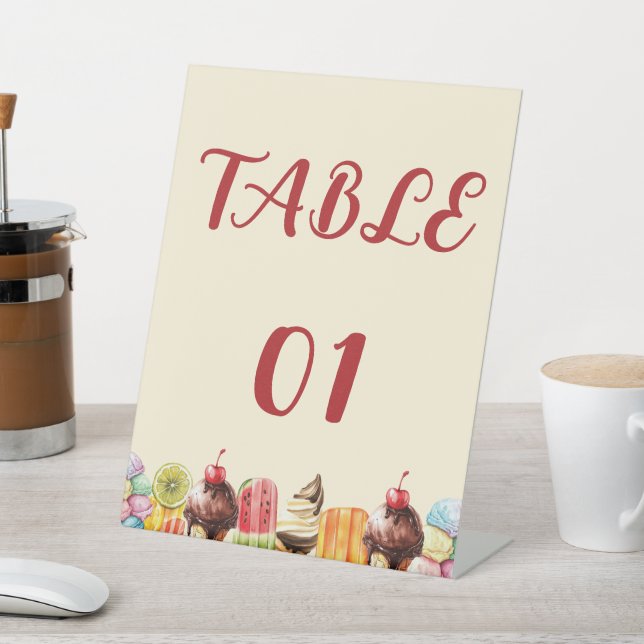 Expositor En L Tabla Baby Shower dulce de crema de hielo acuarela (In Situ)