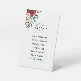 Expositor En L Tabla de asientos florales de Borgoña boda
