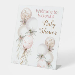 Expositor En L Tabla de bienvenida de Baby Shower de globo de oro