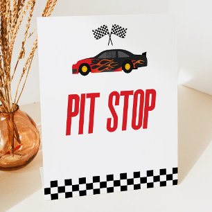 Expositor En L Tabla de Fiestas de coches de carreras de Pit Stop
