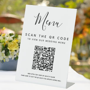 Expositor En L Tabla de menú Boda digital de código QR de explora