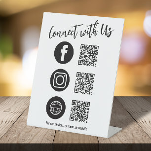 Expositor En L Tabla de negocio Código QR Medios sociales simples
