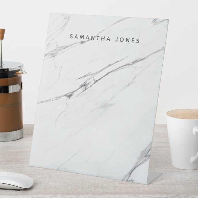 Expositor En L Tabla de nombres personalizada Tabla de mármol bla (In Situ)