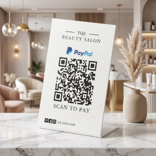 Expositor En L Tabla de pago minimalista de código QR de PayPal d