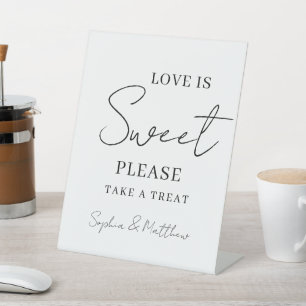 Expositor En L Tabla de postre de Boda de script manuscrito