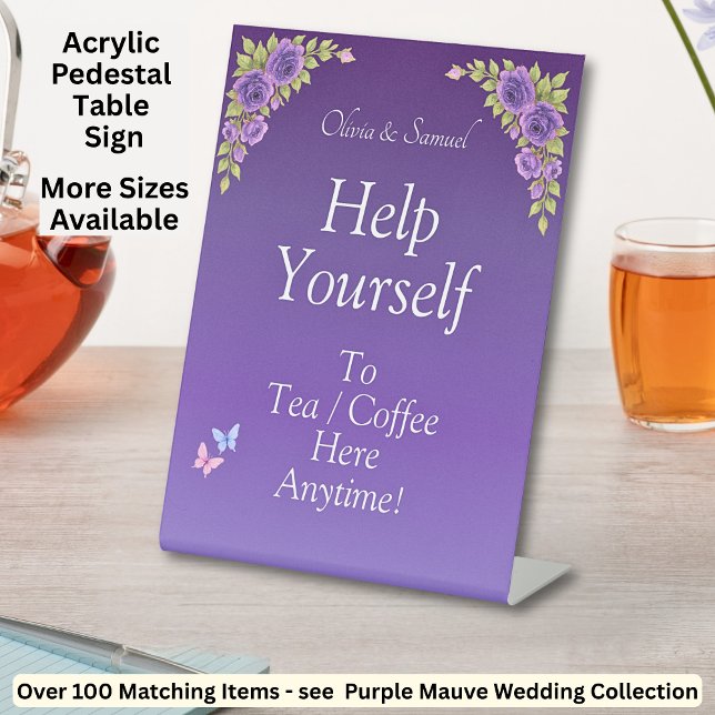 Expositor En L Tabla de té Rótulo peatonal acrílico púrpura (Subido por el creador)