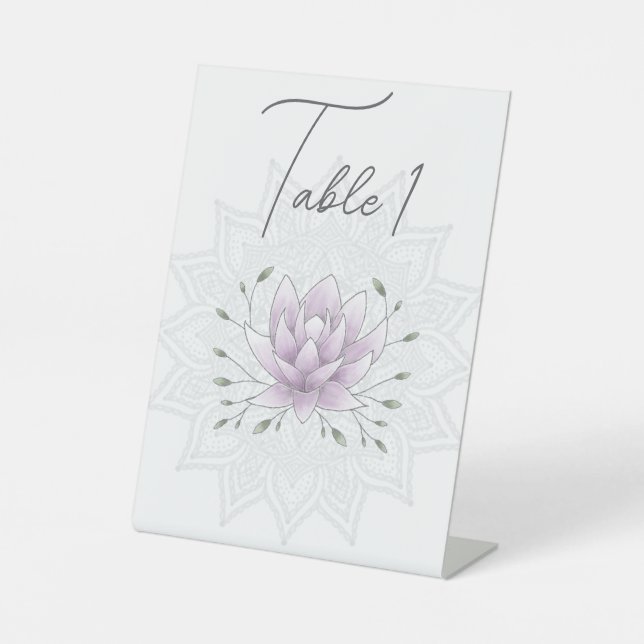 Expositor En L Tabla simple de Bodas de hojas y rosados de Lotus  (Anverso)