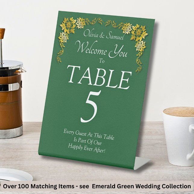 Expositor En L Table Number, Acrylic Pedestal Sign Emerald Green  (Subido por el creador)