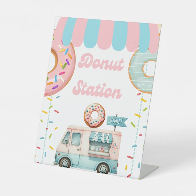 Expositor En L Tabletop Food Signage Donut Station  (Anverso)