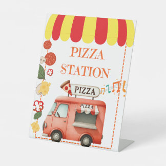Expositor En L Tabletop Food Signage Pizza Station