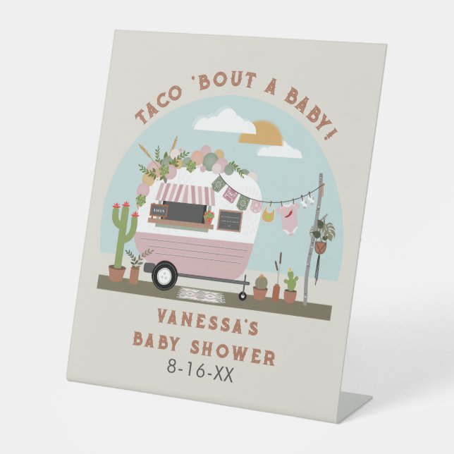 Expositor En L Taco Bout A Baby Boho Camper Chica Baby Shower (Anverso)
