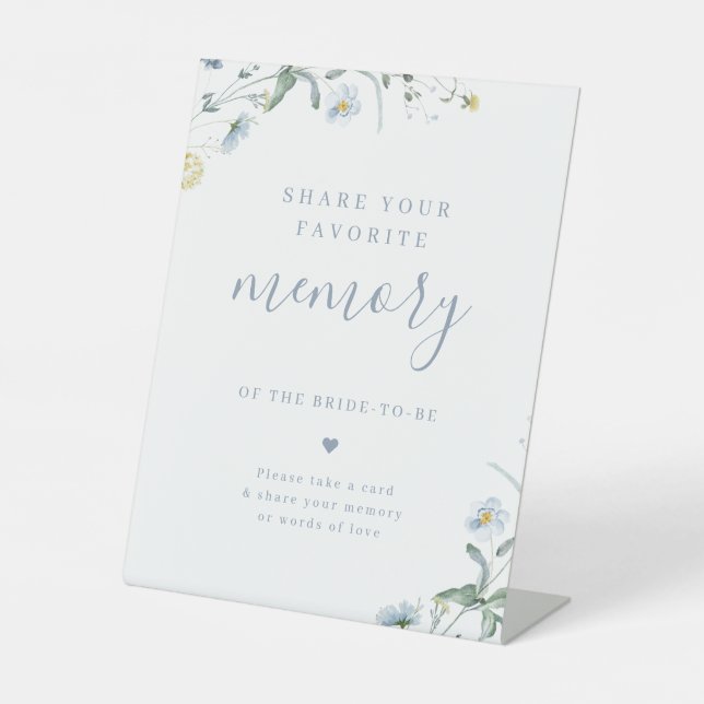 Expositor En L Tarde de té de boda boho flor silvestre azul (Anverso)