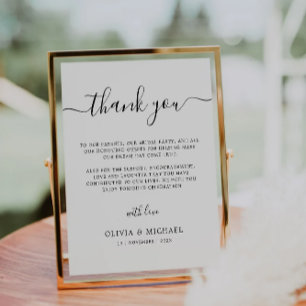 Expositor En L Tarjeta de agradecimiento al boda, nota de agradec