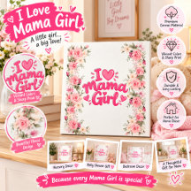 Tarjeta de Baby Shower Rosa Floral Niña Amo a Mamá