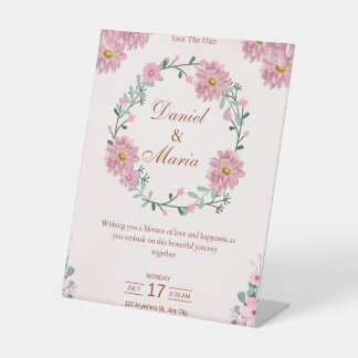 Expositor En L Tarjeta de boda rosa Juntos para Siempre