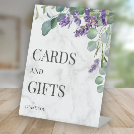 Expositor En L Tarjeta de boda y regalos de lavanda eucalipto rús