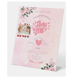 Expositor En L tarjeta de día de ilustraciones rojas rosadas vale