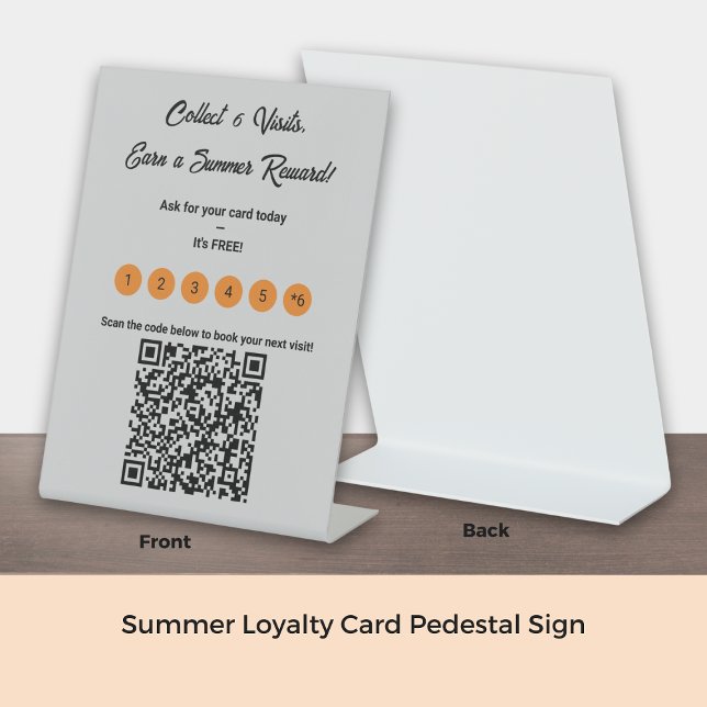 Expositor En L Tarjeta de fidelidad de verano - 6"x8" (Summer Loyalty Card - 6"x8" Pedestal Sign)